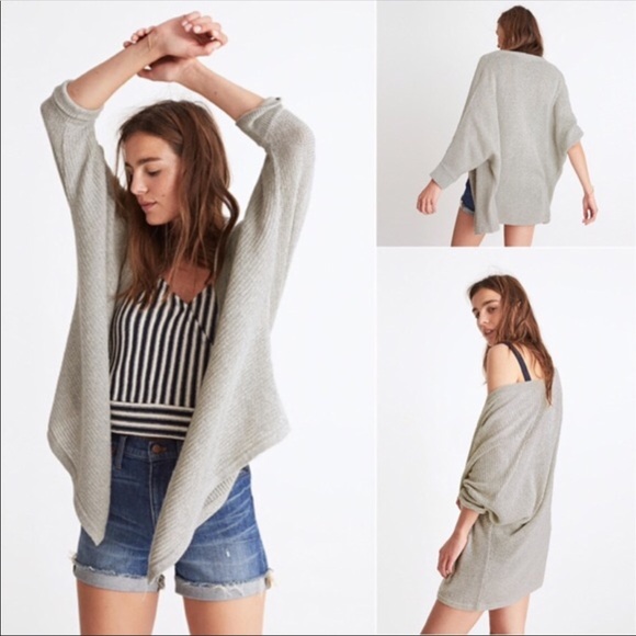 Madewell Sweaters - MADEWELL Seabank Gray Open Cardigan M